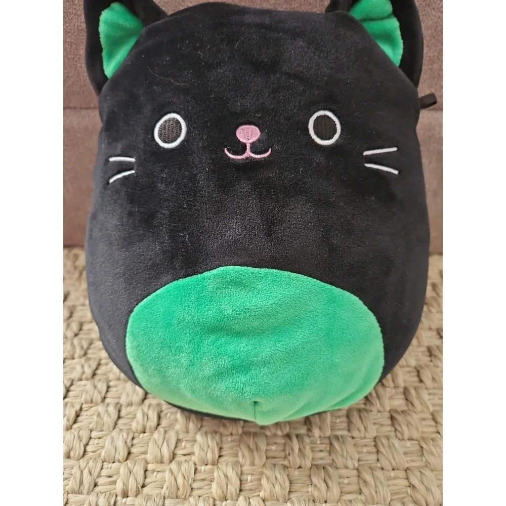 Squishmallow Cleo the Cat Halloween Black & Green Kitten Kellytoy Plush